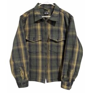 Line of Trade Logger Zip Shirt Jacket Spuce Plaid Men's Size X-Large